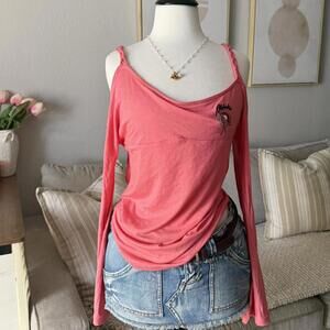 Coral Off-Shoulder Slouch Tee | Deadstock